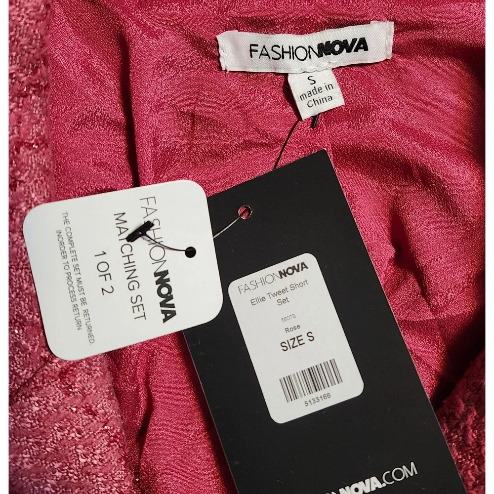 Fashion Nova Ellie Tweet Short Set Rose Pink Blazer Shorts 2 Piece NWT Small